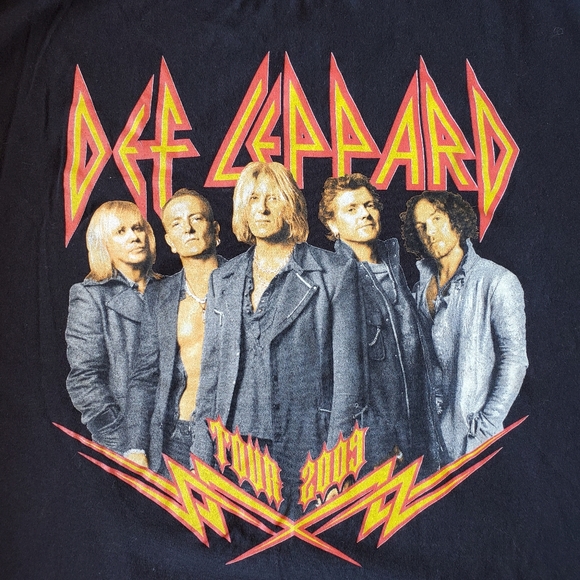 DEF LEPPARD 2009 Tour Poison Cheap Trick black short sleeve concert band tee XL - Picture 3 of 6